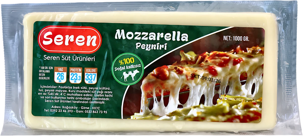 Seren Mozzarella Peyniri ambalajı