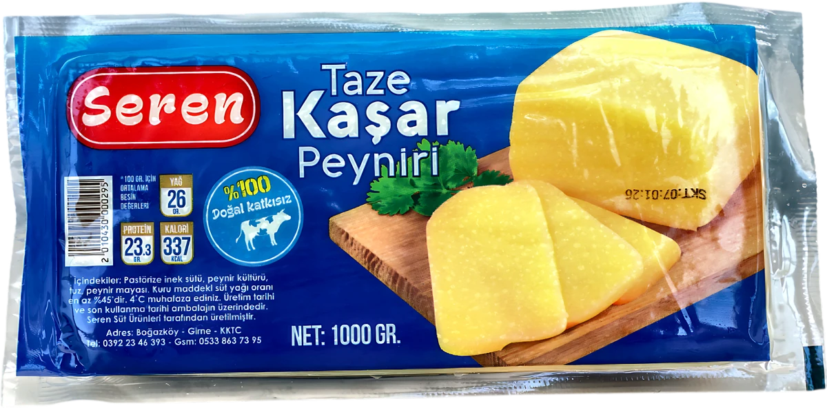 Seren Taze Kaşar Peyniri (Mavi Paket) ambalajı